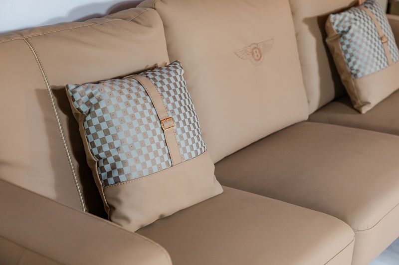 Ghế sofa chữ L kiểu ý da cao cấp chân sắt sang trọng