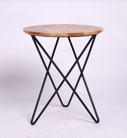 Bàn trà chân sắt chéo mặt đá M8-9014