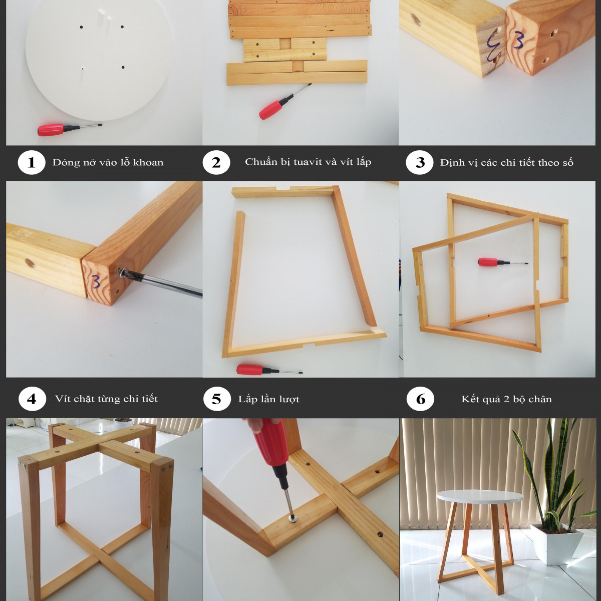 Bàn trà tròn IGEA chân gỗ sồi hiện đại