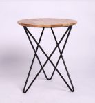 Bàn trà chân sắt chéo mặt đá M8-9014