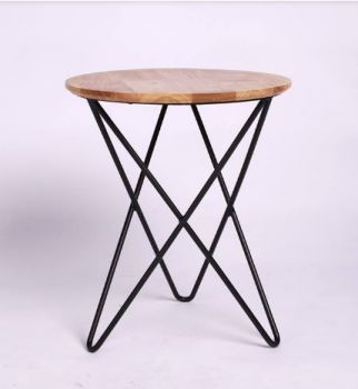 Bàn trà chân sắt chéo mặt đá M8-9014